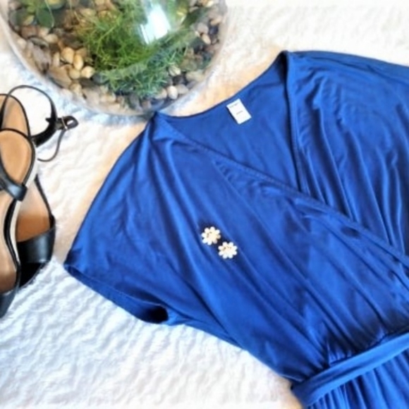 Old Navy blue jersey maxi dress M - Picture 1 of 2